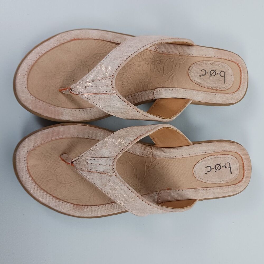 Born BOC Womens Sandals Thongs Size 8 Beige Zita Flip Flop Faux Leather - Picture 5 of 11